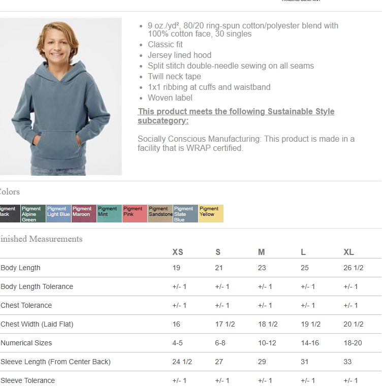 Youth Mustangs Garment dyed Hoodie Distressed